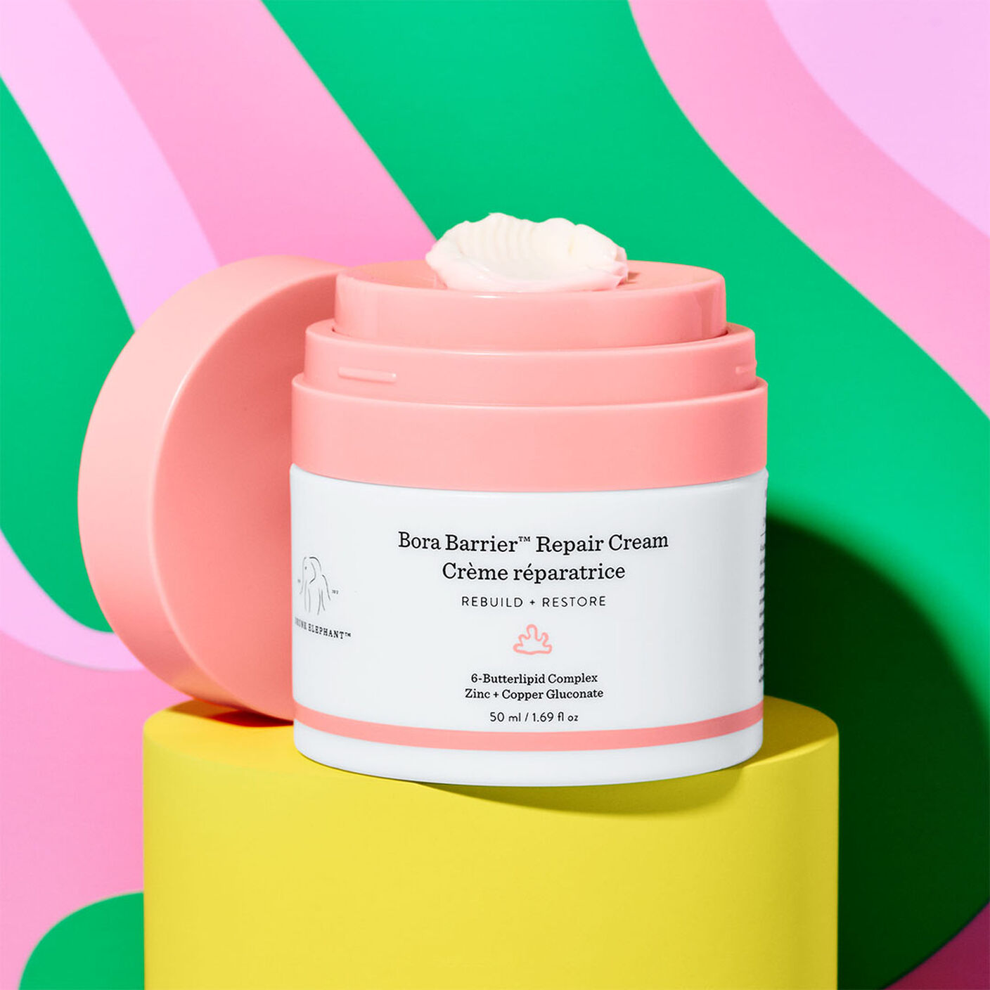 Drunk Elephant Bora Barrier Repair Cream - 50 ml/1.69 fl oz - Ultra-Rich Moisturizer - Clean Clinical Skincare - Cruelty-Free - Dermatologist-Tested - Free of Essential Oils, Silicones, and Fragrance